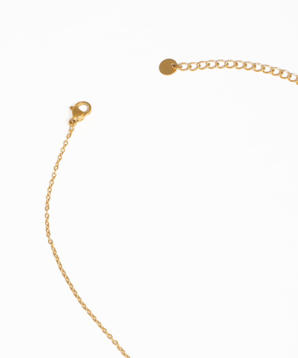 Moon and cat pendant necklace with delicate gold chain