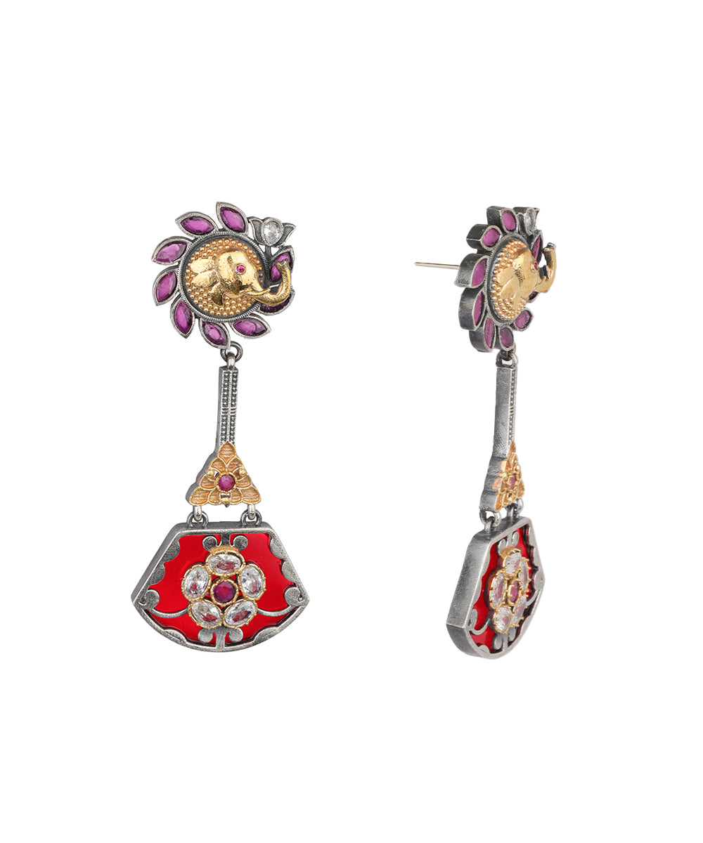 Elephant Fan Drop Earrings | Stylika