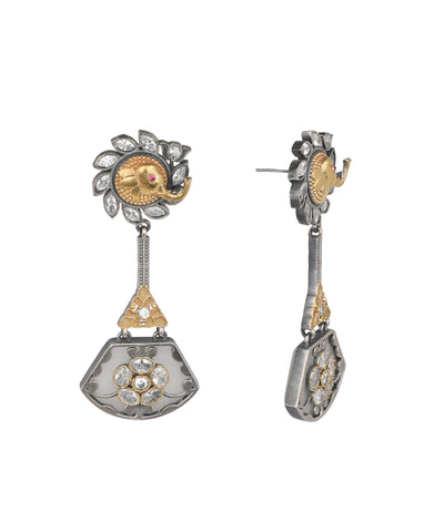 Elephant Fan Drop Earrings | Stylika