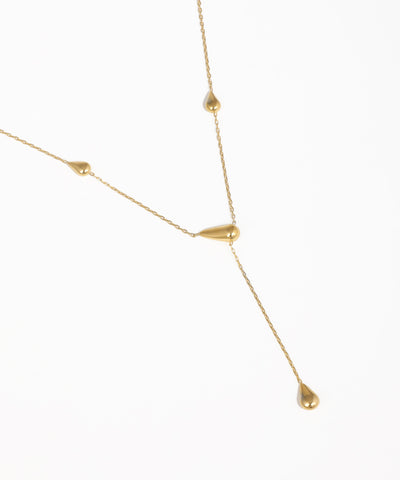 Gold Y-drop necklace with elegant teardrop pendant