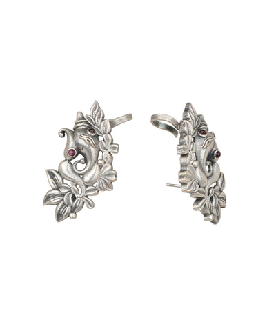Ganesha Motif Floral Drop Earrings | Stylika