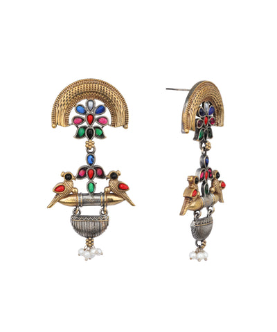 Bird Motif Drop Earrings | Stylika