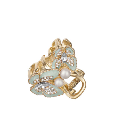 Ornate Floral Embellished Hair Claw Clip Design | Stylika