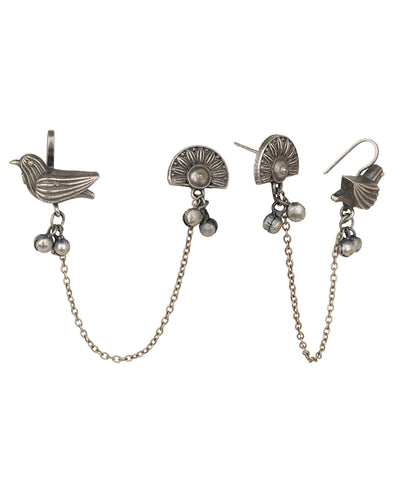 Bird Chain Link Ear Cuffs | Stylika