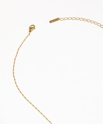 Gold pearl pendant necklace with minimalist fine chain design