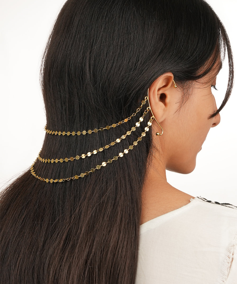 Minimalistic Ear Cuff Hair Chain | STYLIKA