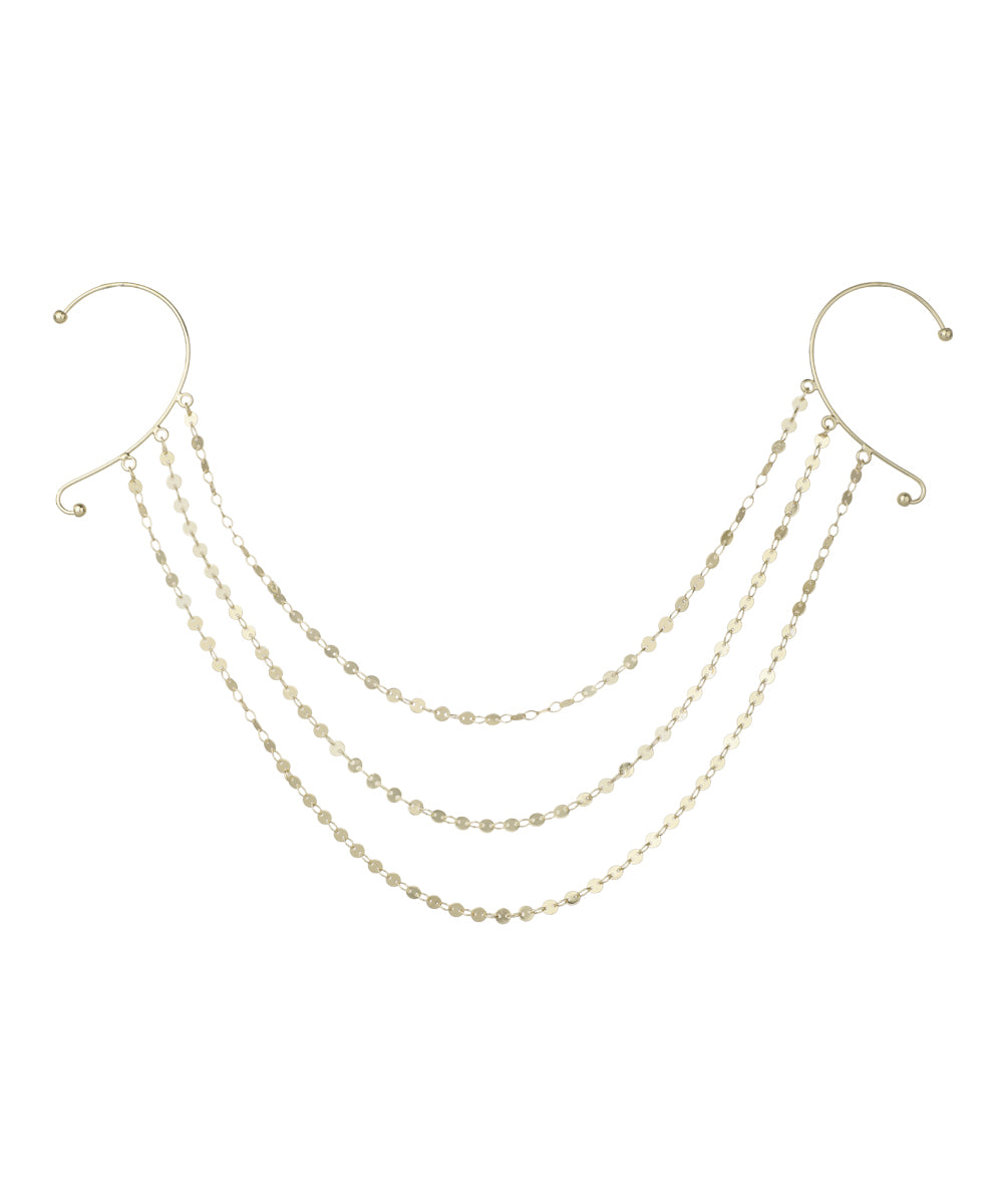 Minimalistic Ear Cuff Hair Chain | STYLIKA