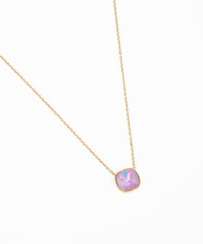 Everyday gold necklace with turquoise blue stone pendant