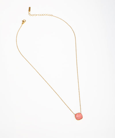 Gold square pendant necklace