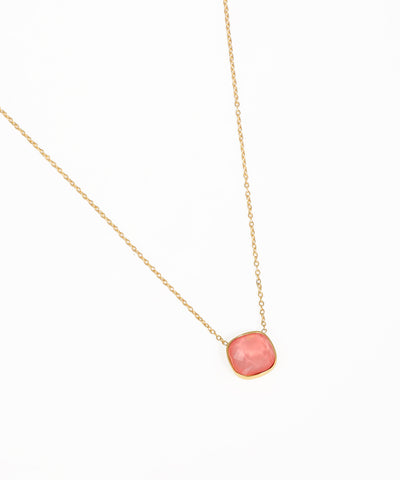 Gold chain necklace with turquoise gemstone pendant