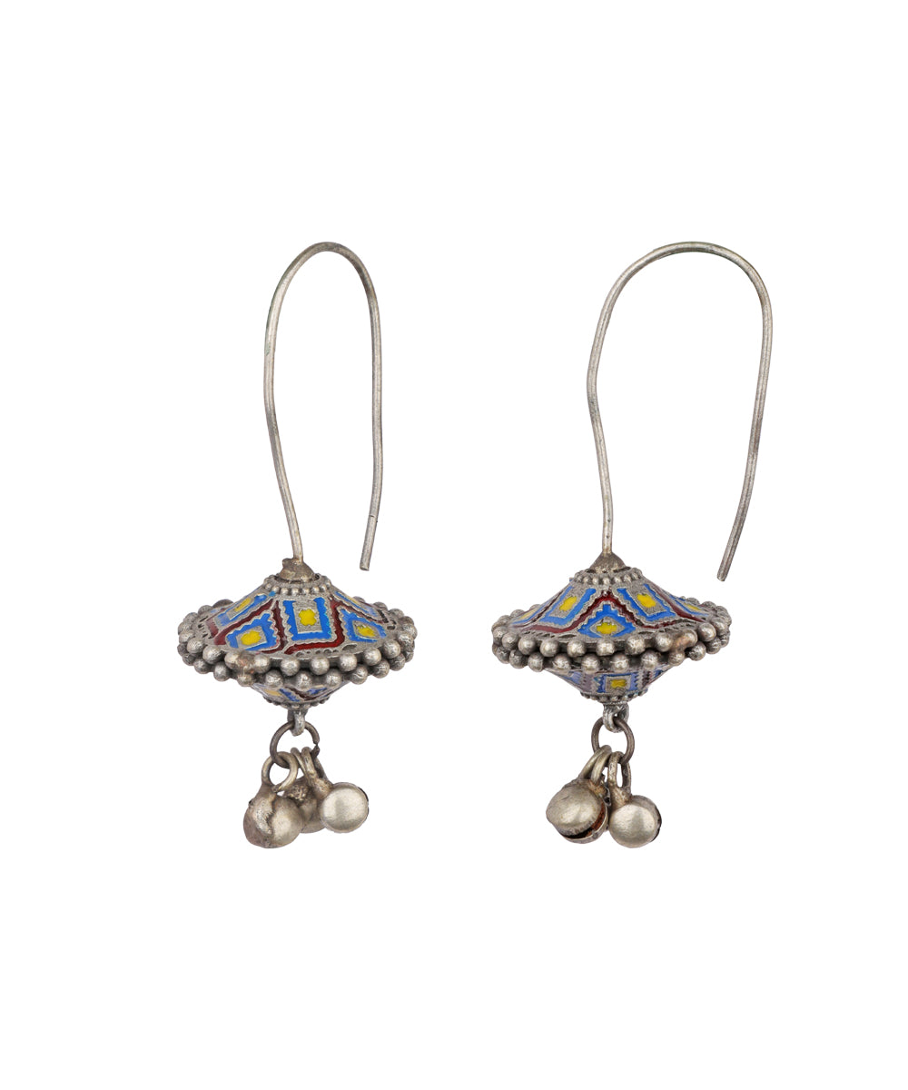 Enamel Detail Bell Drop Ox Earrings | Stylika