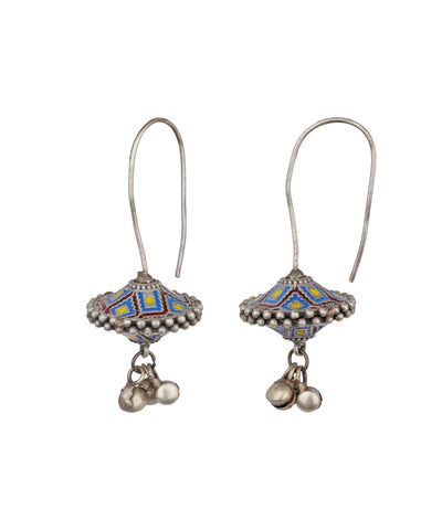 Enamel Detail Bell Drop Ox Earrings | Stylika