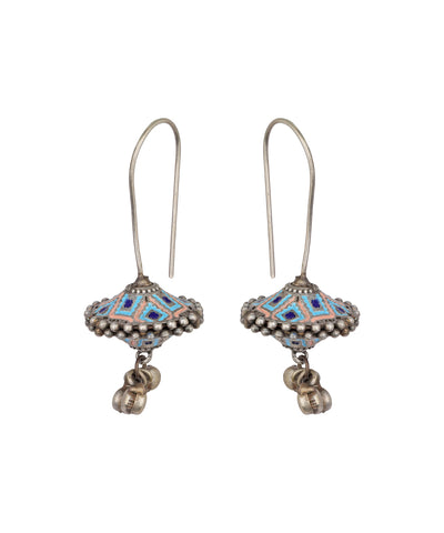 Enamel Detail Bell Drop Ox Earrings | Stylika