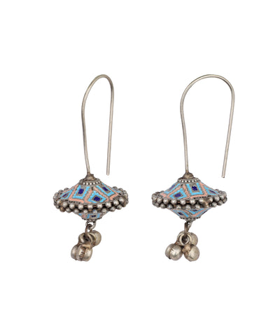 Enamel Detail Bell Drop Ox Earrings | Stylika