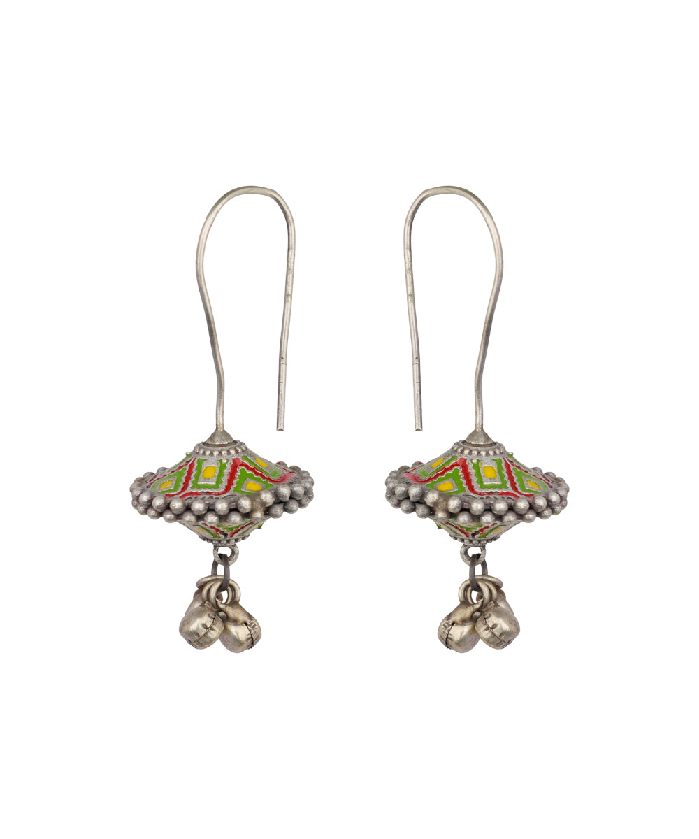 Enamel Detail Bell Drop Ox Earrings | Stylika