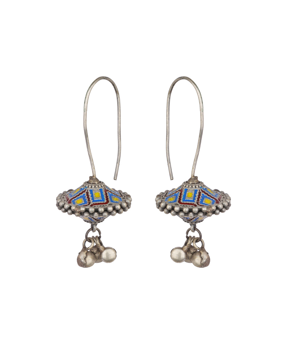 Enamel Detail Bell Drop Ox Earrings | Stylika