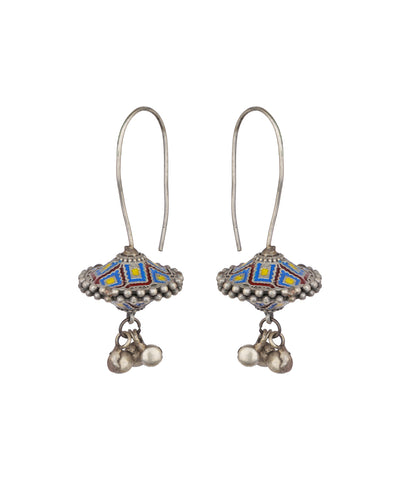 Enamel Detail Bell Drop Ox Earrings | Stylika