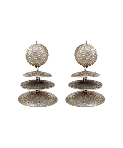 Tiered Disk Drop Earrings | Stylika