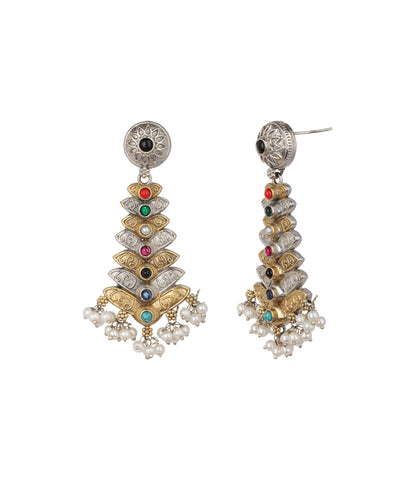 Multicolor Tiered Ethnic Drop Earrings | Stylika