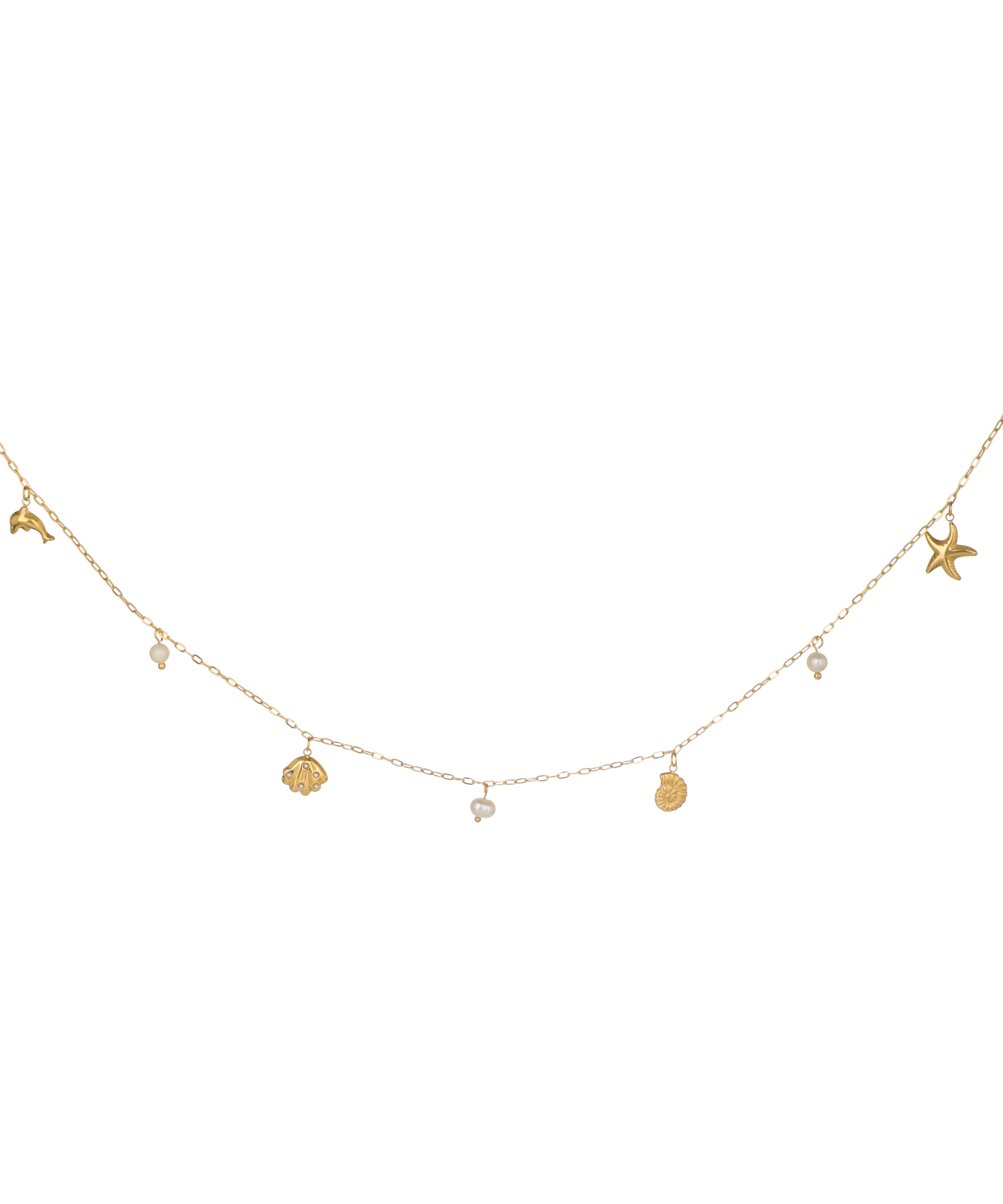 Dolphin Shell Star Charm Dainty Waist Chain | Stylika
