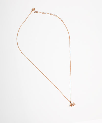 Gold fish charm necklace with delicate fine chain design