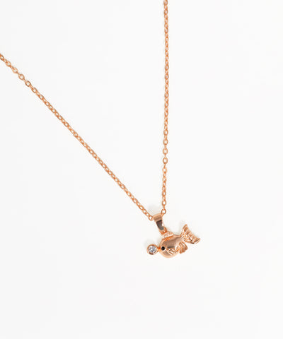Dainty fish pendant necklace for women in gold finish