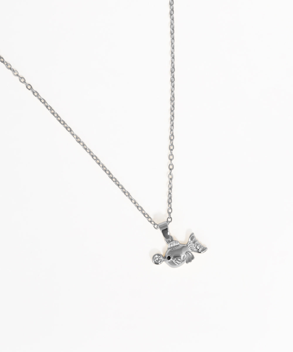 Ocean-inspired fish pendant necklace with fine gold chain