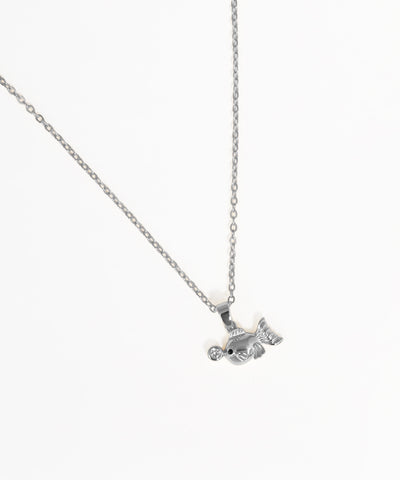 Ocean-inspired fish pendant necklace with fine gold chain