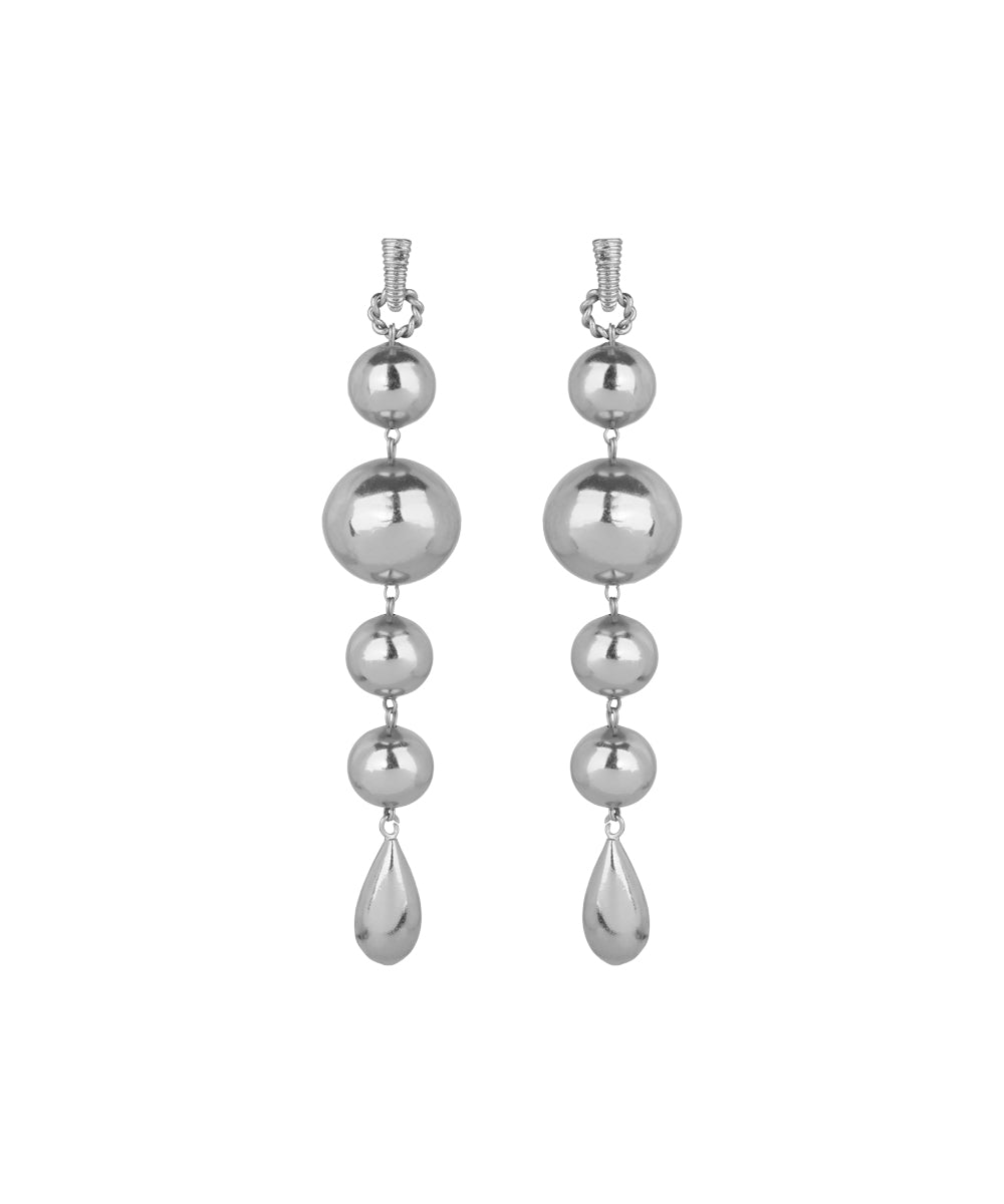 Graduated Ball and Teardrop Dangle Earrings | Stylika
