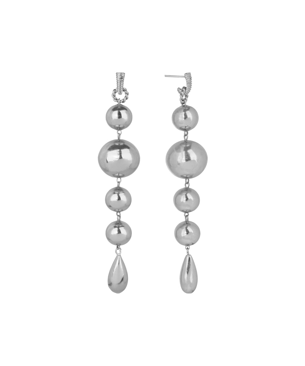 Graduated Ball and Teardrop Dangle Earrings | Stylika