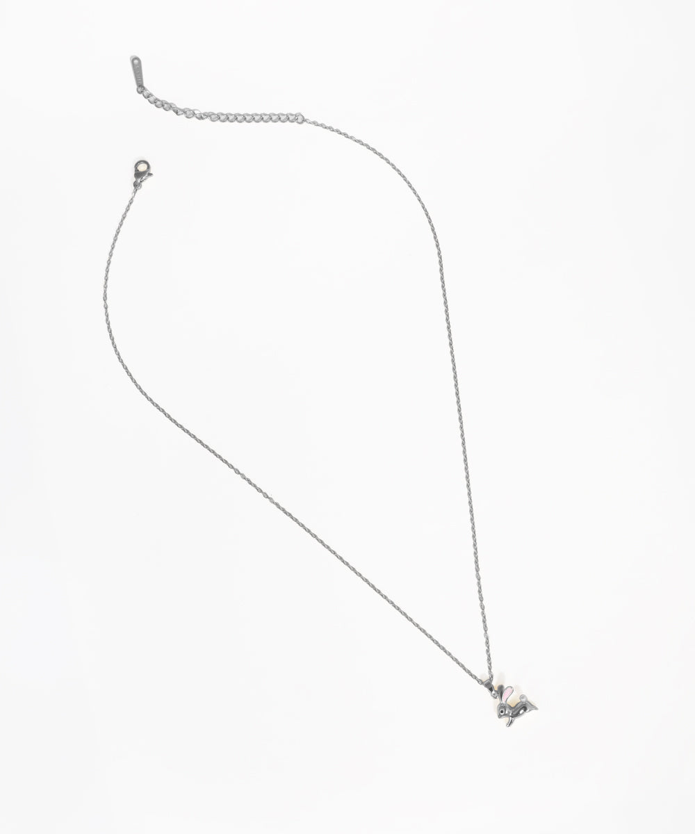 Gold-tone rabbit necklace with delicate chain design