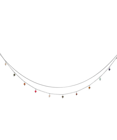 Delicate Layered Waist Chain with Colorful Drops | Stylika