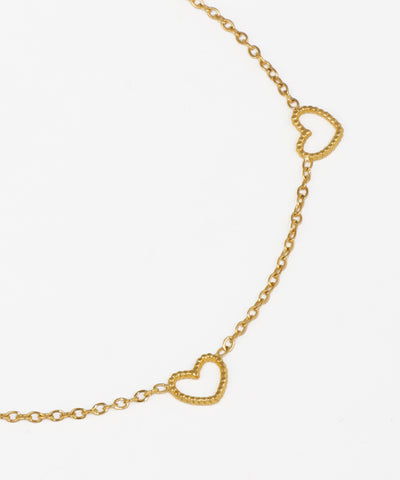 Chain Link Bracelet with Scattered Heart Motifs | Stylika
