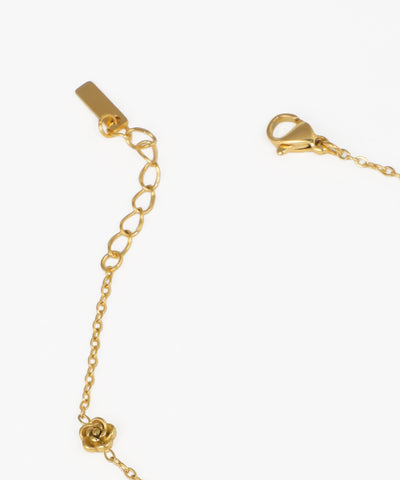 Delicate Rose Motif Chain Bracelet with Extender | Stylika