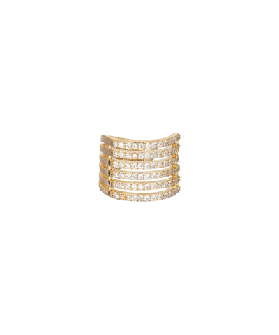 Five Row Crystal Studded Ear Cuff | Stylika