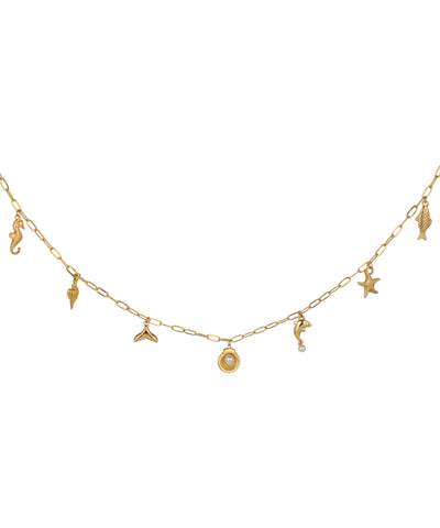 Delicate Elongated Link Marine Charms Waist Chain | Stylika