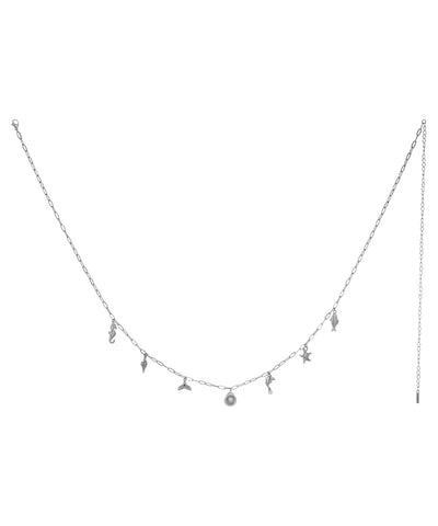 Delicate Elongated Link Marine Charms Waist Chain | Stylika