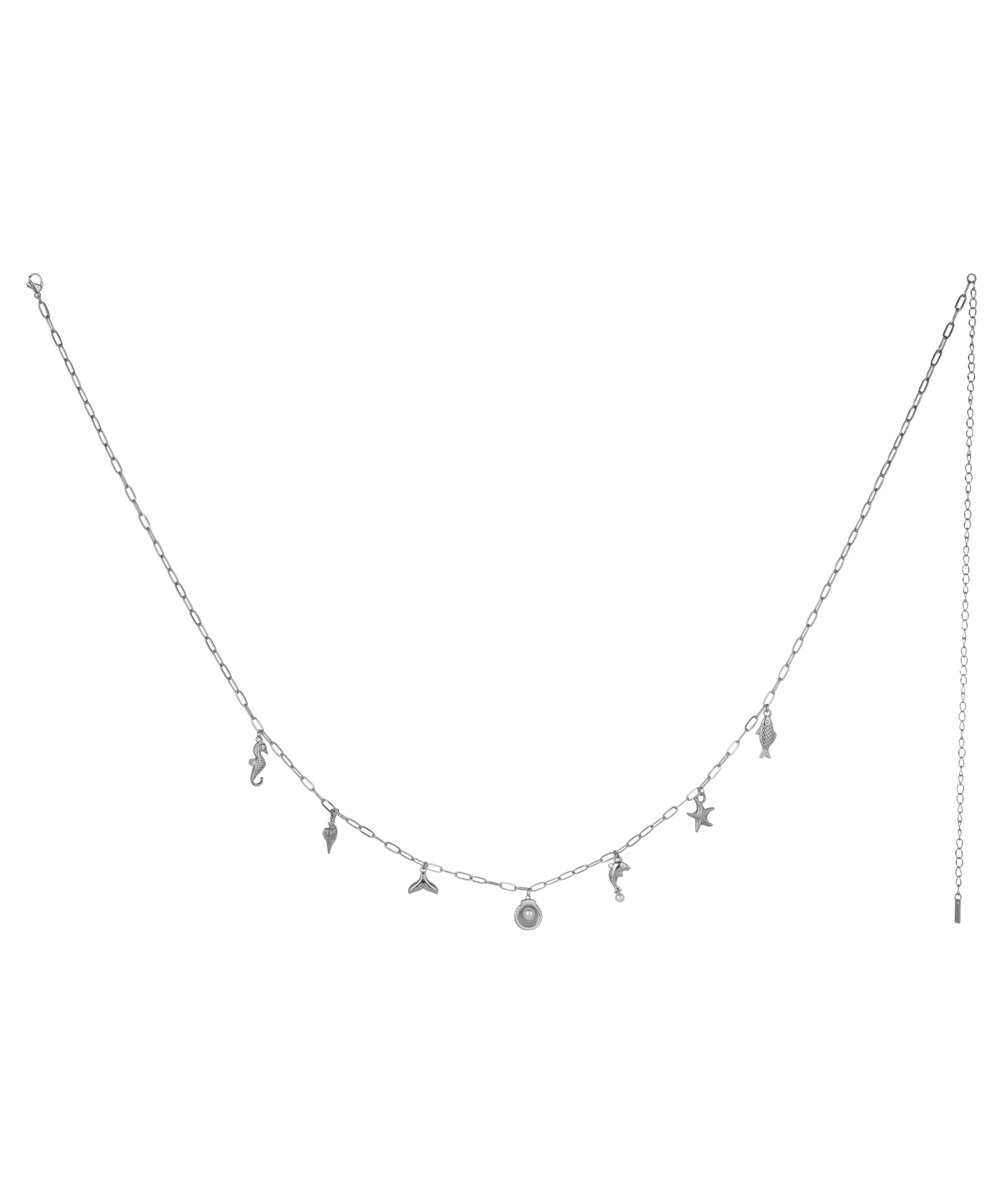 Delicate Elongated Link Marine Charms Waist Chain | Stylika
