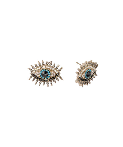 Confident Evil Eye Statement Stud Earrings | Stylika
