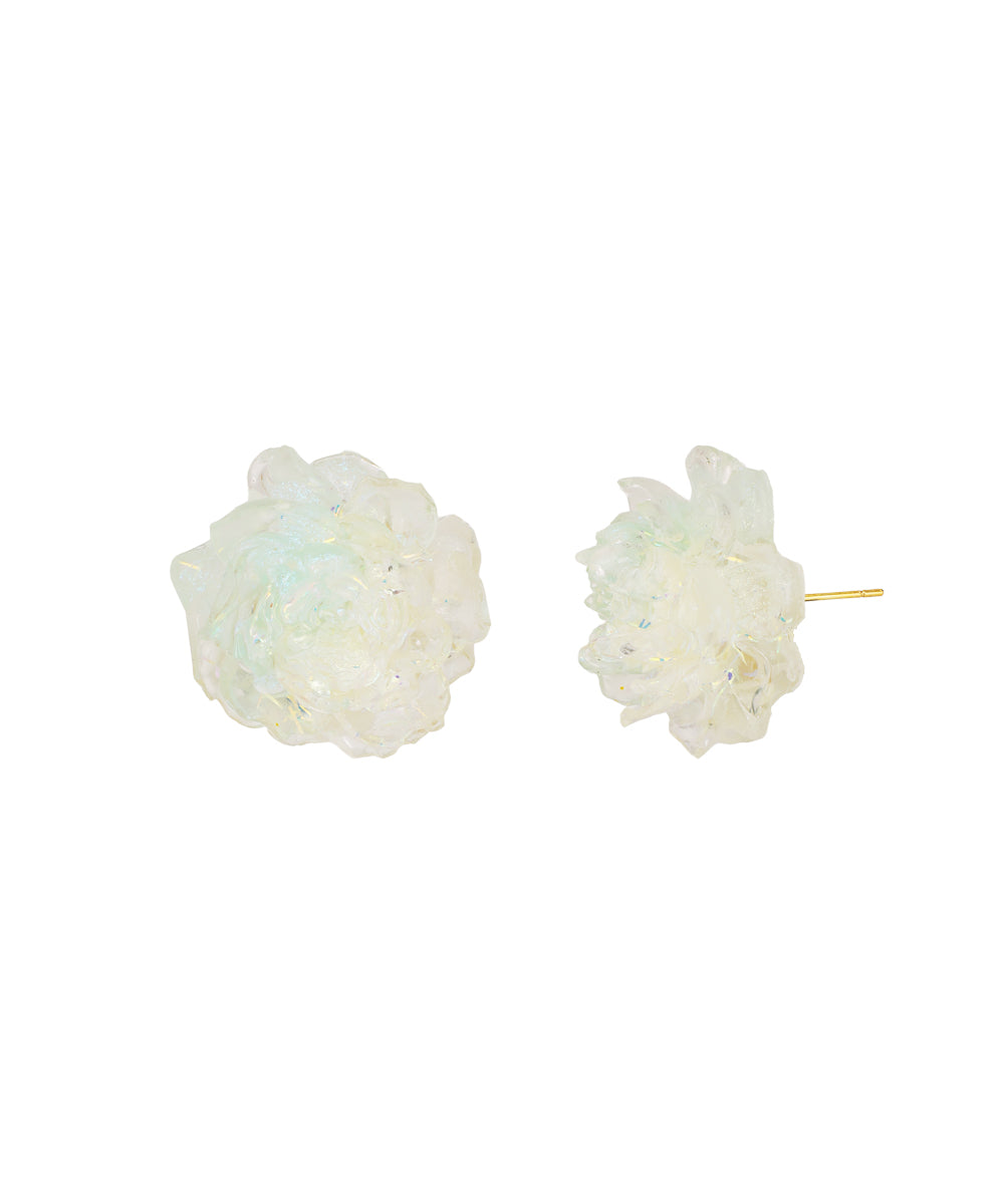 Iridescent Ivory Rose Stud Earrings | Stylika