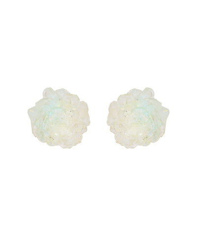 Iridescent Ivory Rose Stud Earrings | Stylika
