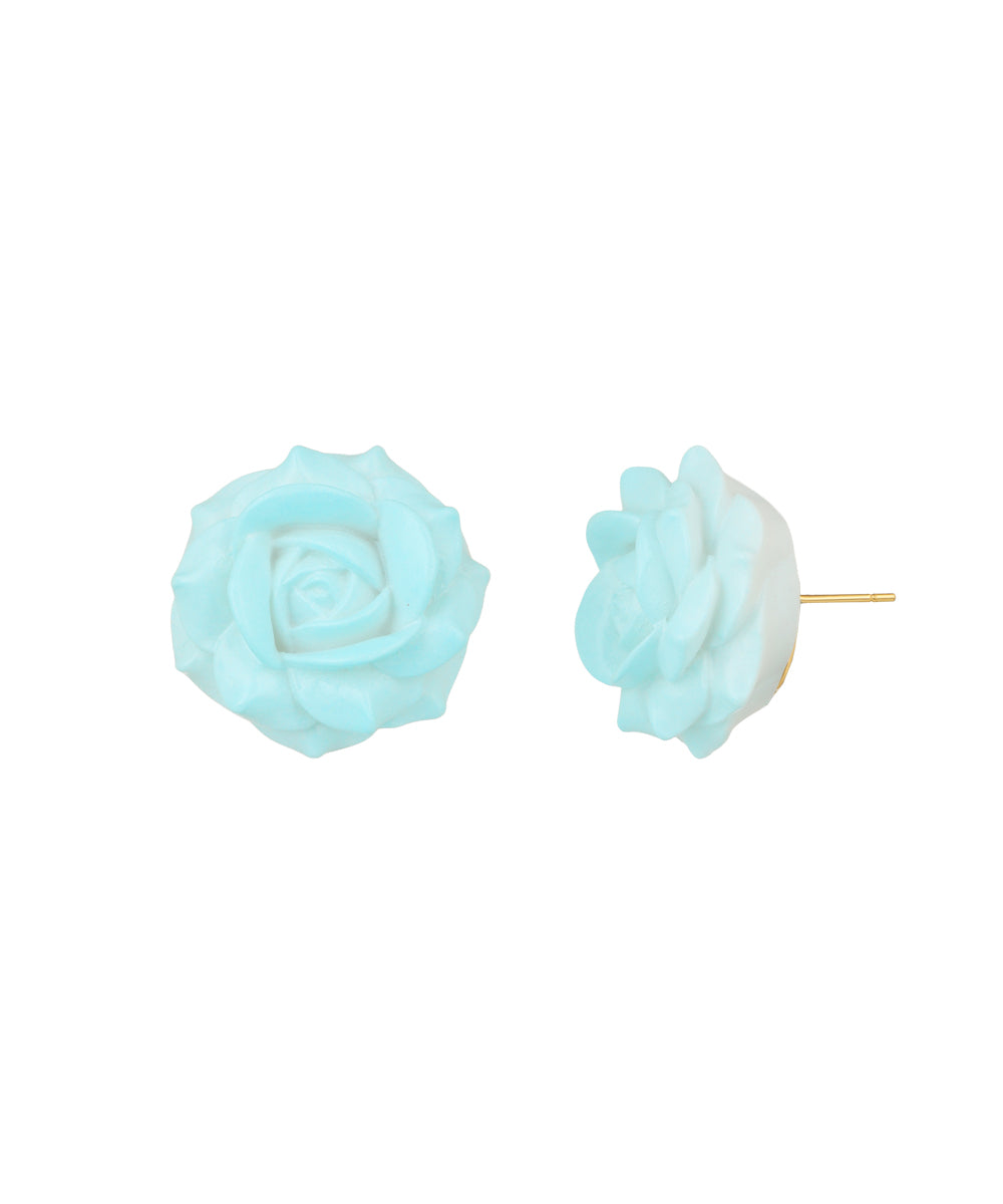 Powder Blue Rose Stud Earrings | Stylika