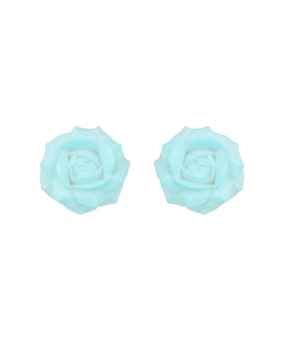 Powder Blue Rose Stud Earrings | Stylika