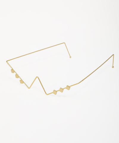 Lightweight gold zig-zag earrings featuring textured charms