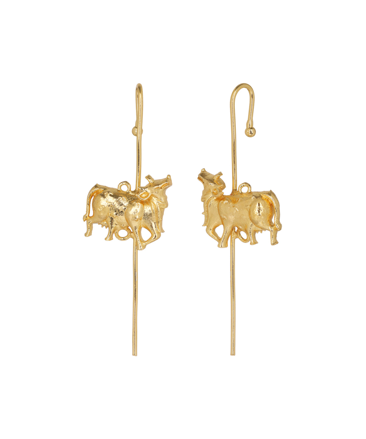 Sacred Cow Threader Earrings | Stylika