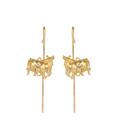 Sacred Cow Threader Earrings | Stylika
