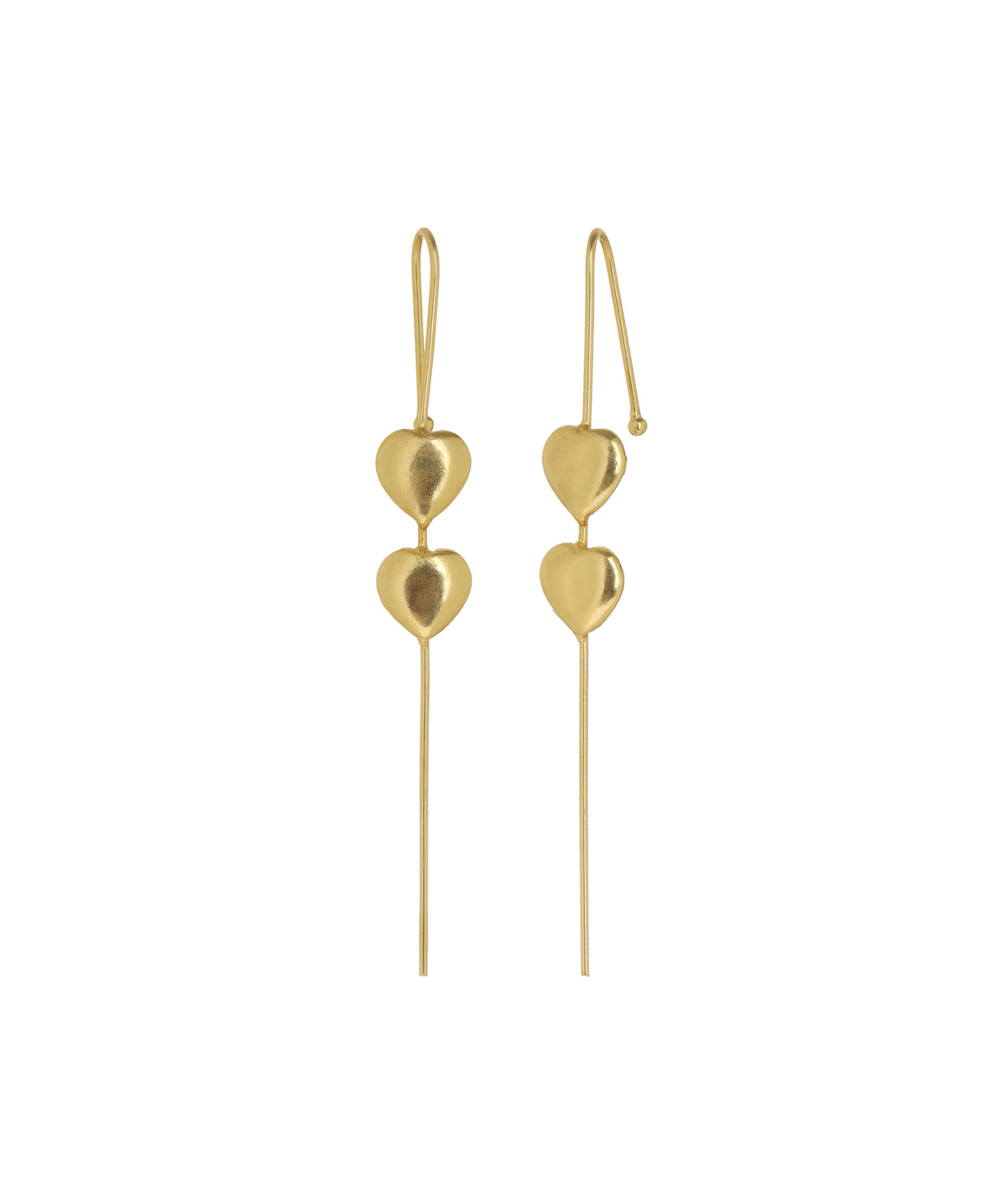 Double Heart Threader Earrings | Stylika