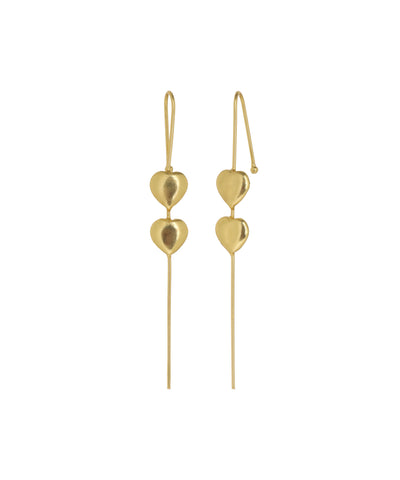 Double Heart Threader Earrings | Stylika