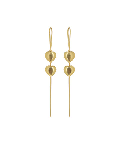 Double Heart Threader Earrings | Stylika