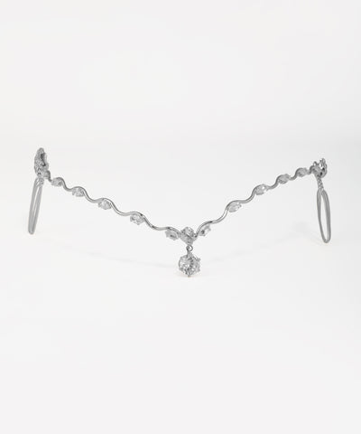 Wavy bridal headpiece with sparkling crystal drop embellishments